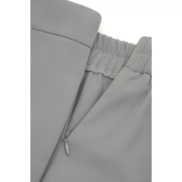PRETTYGARDEN Womens Wide Leg Pants Dressy High Waisted Business Casual Work Office Suit Palazzo Pant TrousersGrey