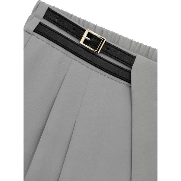 PRETTYGARDEN Womens Wide Leg Pants Dressy High Waisted Business Casual Work Office Suit Palazzo Pant TrousersGrey