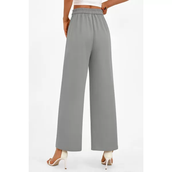 PRETTYGARDEN Womens Wide Leg Pants Dressy High Waisted Business Casual Work Office Suit Palazzo Pant TrousersGrey