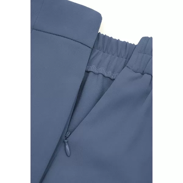 PRETTYGARDEN Womens Wide Leg Pants Dressy High Waisted Business Casual Work Office Suit Palazzo Pant TrousersGrey Blue