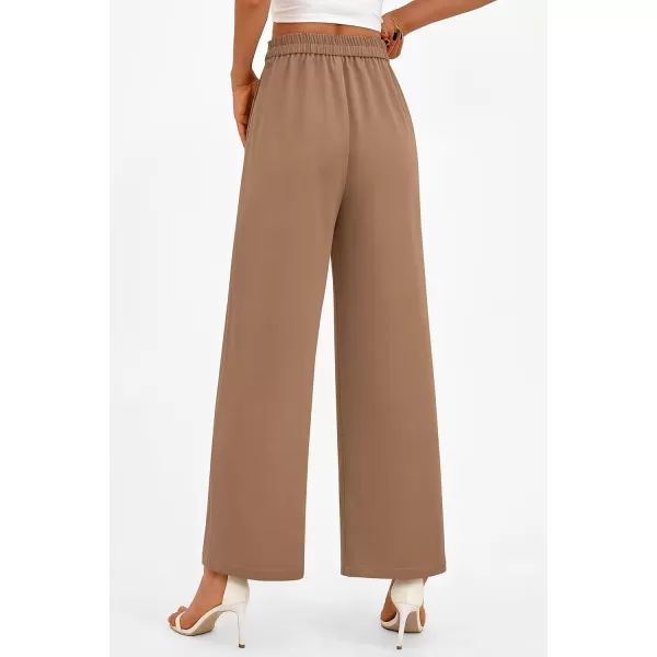 PRETTYGARDEN Womens Wide Leg Pants Dressy High Waisted Business Casual Work Office Suit Palazzo Pant TrousersKhaki