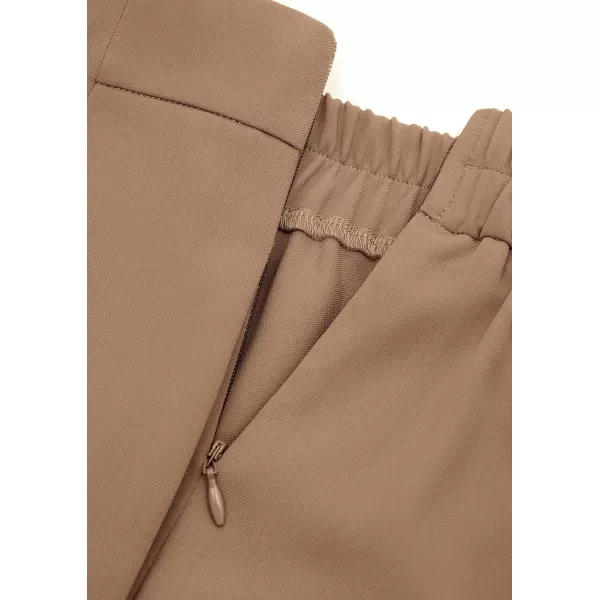 PRETTYGARDEN Womens Wide Leg Pants Dressy High Waisted Business Casual Work Office Suit Palazzo Pant TrousersKhaki