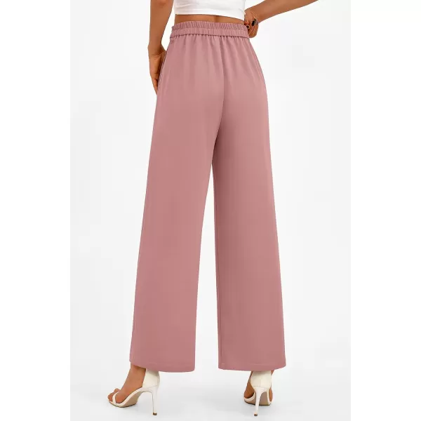 PRETTYGARDEN Womens Wide Leg Pants Dressy High Waisted Business Casual Work Office Suit Palazzo Pant TrousersPink