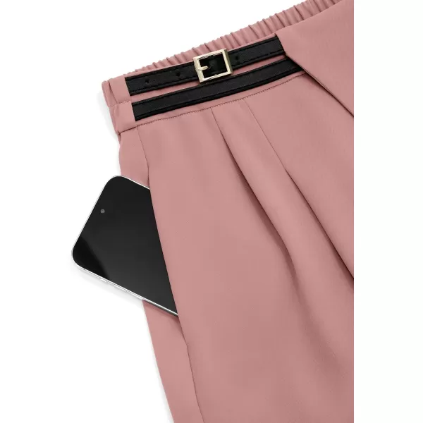 PRETTYGARDEN Womens Wide Leg Pants Dressy High Waisted Business Casual Work Office Suit Palazzo Pant TrousersPink