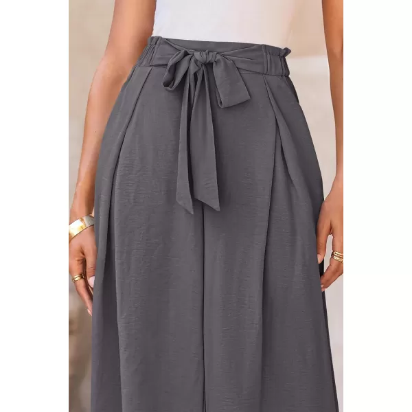 PRETTYGARDEN Womens Wide Leg Work Pants Business Casual High Waisted Loose Palazzo Trouser Summer ClothesDark Grey
