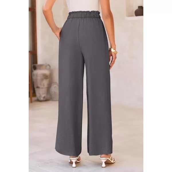 PRETTYGARDEN Womens Wide Leg Work Pants Business Casual High Waisted Loose Palazzo Trouser Summer ClothesDark Grey