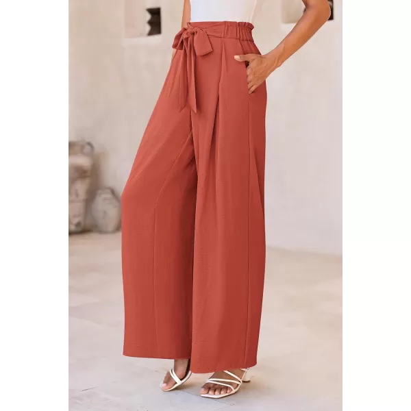 PRETTYGARDEN Womens Wide Leg Work Pants Business Casual High Waisted Loose Palazzo Trouser Summer ClothesOrange