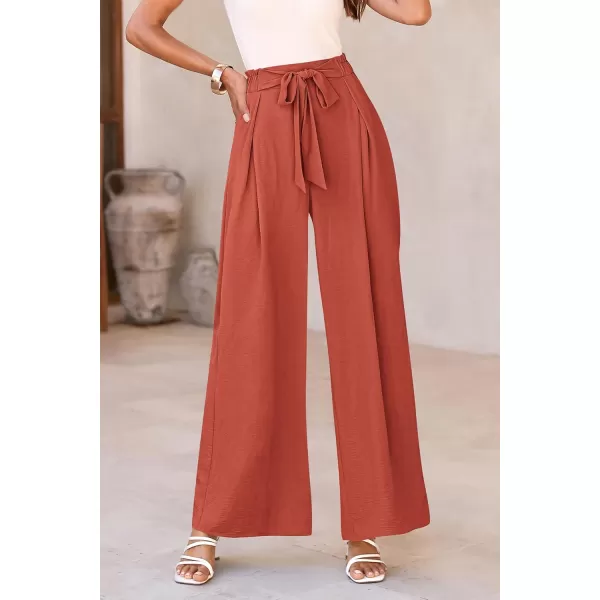 PRETTYGARDEN Womens Wide Leg Work Pants Business Casual High Waisted Loose Palazzo Trouser Summer ClothesOrange