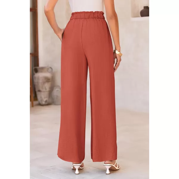 PRETTYGARDEN Womens Wide Leg Work Pants Business Casual High Waisted Loose Palazzo Trouser Summer ClothesOrange