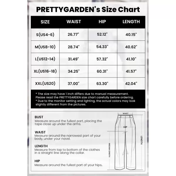 PRETTYGARDEN Womens Wide Leg Work Pants Business Casual High Waisted Loose Palazzo Trouser Summer ClothesWine Red