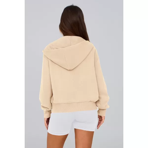 PRETTYGARDEN Womens Zip Up Hoodie Sweatshirt Y2K Fall Fashion Clothes Long Sleeve Loose Fit Pockets Casual Trendy JacketApricot