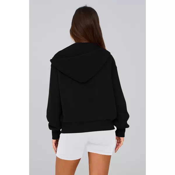 PRETTYGARDEN Womens Zip Up Hoodie Sweatshirt Y2K Fall Fashion Clothes Long Sleeve Loose Fit Pockets Casual Trendy JacketBlack