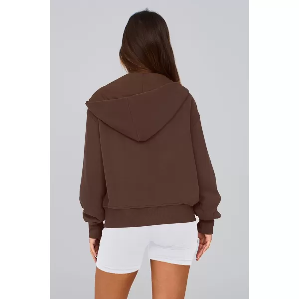 PRETTYGARDEN Womens Zip Up Hoodie Sweatshirt Y2K Fall Fashion Clothes Long Sleeve Loose Fit Pockets Casual Trendy JacketBrown Coffee