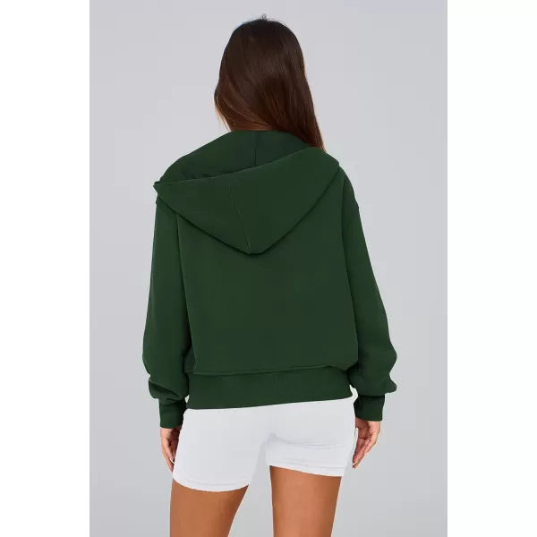 PRETTYGARDEN Womens Zip Up Hoodie Sweatshirt Y2K Fall Fashion Clothes Long Sleeve Loose Fit Pockets Casual Trendy JacketDark Green