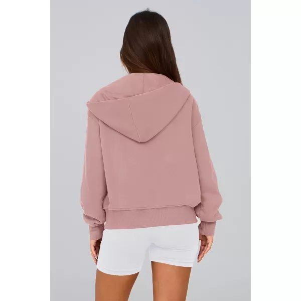 PRETTYGARDEN Womens Zip Up Hoodie Sweatshirt Y2K Fall Fashion Clothes Long Sleeve Loose Fit Pockets Casual Trendy JacketDusty Pink