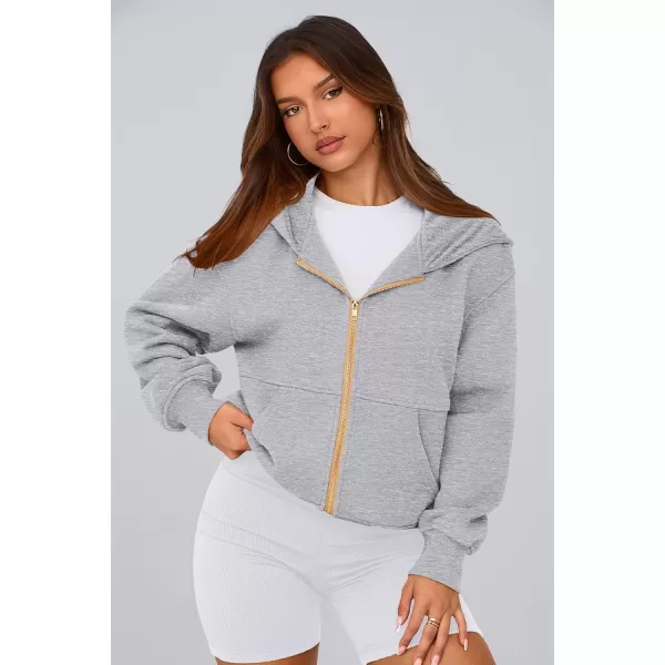 PRETTYGARDEN Womens Zip Up Hoodie Sweatshirt Y2K Fall Fashion Clothes Long Sleeve Loose Fit Pockets Casual Trendy JacketGrey