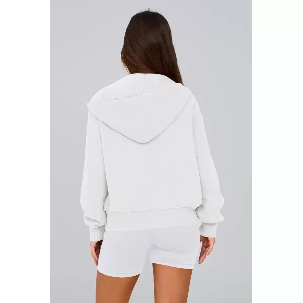 PRETTYGARDEN Womens Zip Up Hoodie Sweatshirt Y2K Fall Fashion Clothes Long Sleeve Loose Fit Pockets Casual Trendy JacketWhite