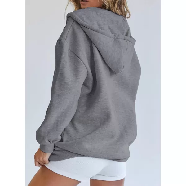 PRETTYGARDEN Womens Zip Up Y2K Hoodies Casual Long Sleeve Track Jackets With PocketsDark Grey