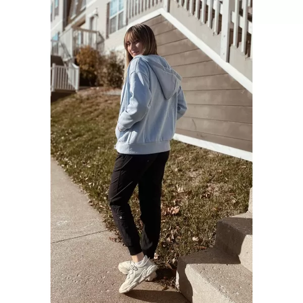 PRETTYGARDEN Womens Zip Up Y2K Hoodies Casual Long Sleeve Track Jackets With PocketsLight Blue