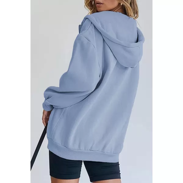 PRETTYGARDEN Womens Zip Up Y2K Hoodies Casual Long Sleeve Track Jackets With PocketsLight Blue