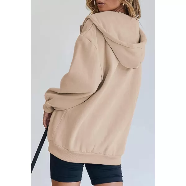 PRETTYGARDEN Womens Zip Up Y2K Hoodies Casual Long Sleeve Track Jackets With PocketsLight Khaki