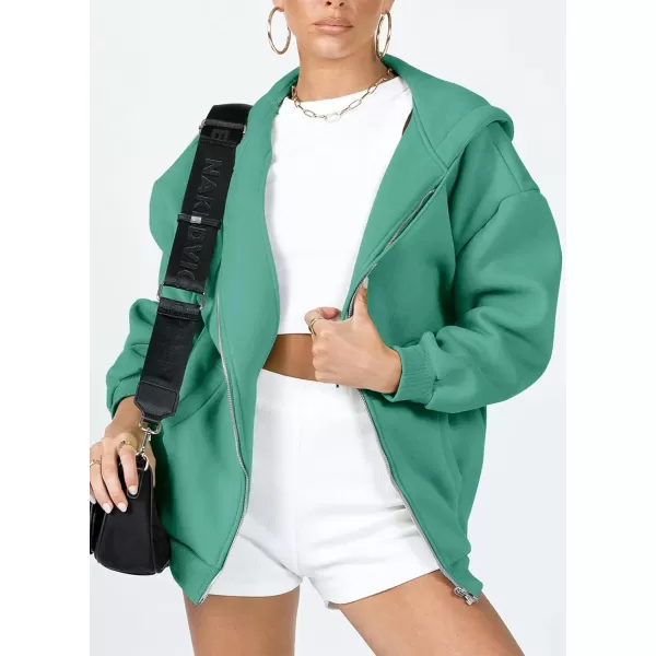 PRETTYGARDEN Womens Zip Up Y2K Hoodies Casual Long Sleeve Track Jackets With PocketsMint Green