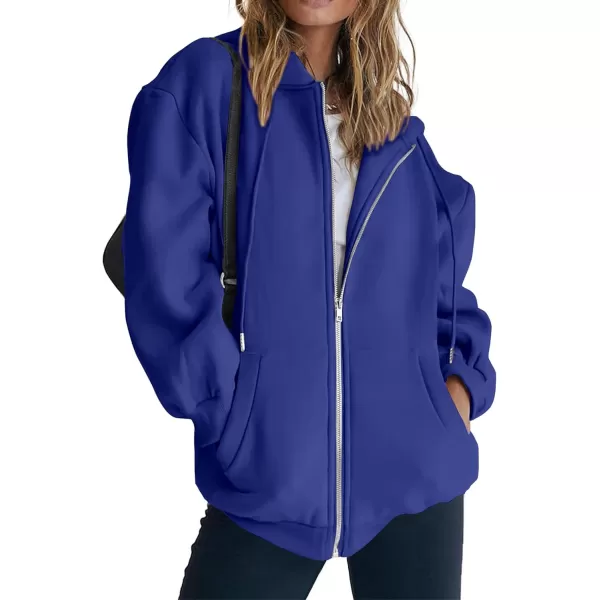 PRETTYGARDEN Womens Zip Up Y2K Hoodies Casual Long Sleeve Track Jackets With PocketsRoyal Blue