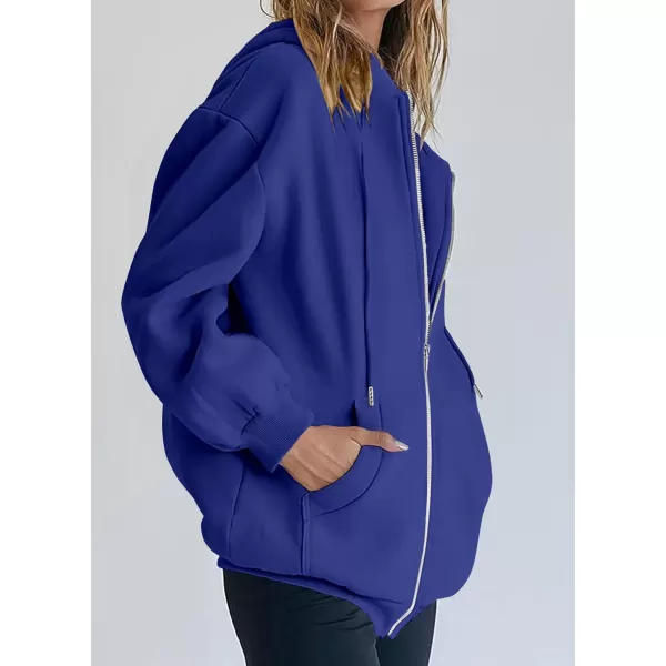 PRETTYGARDEN Womens Zip Up Y2K Hoodies Casual Long Sleeve Track Jackets With PocketsRoyal Blue