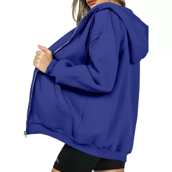 PRETTYGARDEN Womens Zip Up Y2K Hoodies Casual Long Sleeve Track Jackets With PocketsRoyal Blue