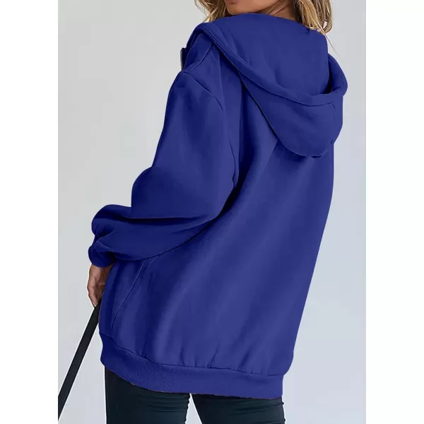 PRETTYGARDEN Womens Zip Up Y2K Hoodies Casual Long Sleeve Track Jackets With PocketsRoyal Blue