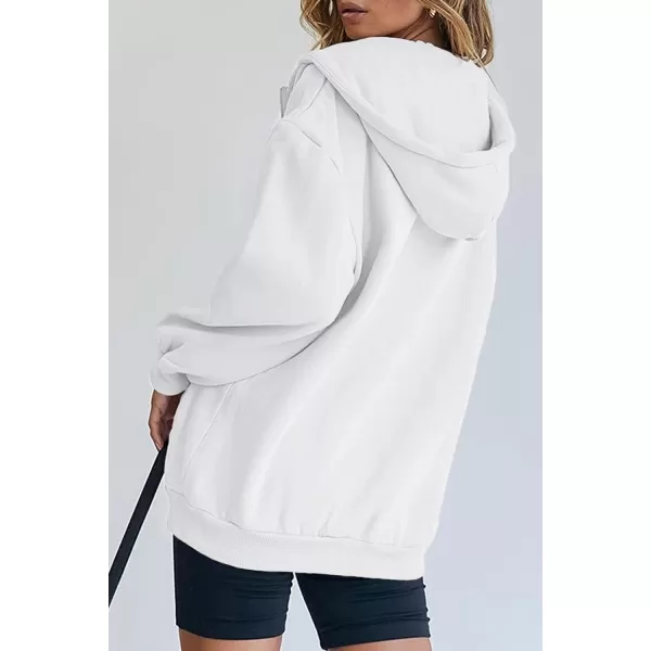 PRETTYGARDEN Womens Zip Up Y2K Hoodies Casual Long Sleeve Track Jackets With PocketsWhite