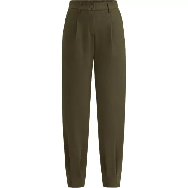 PRETTYGARDEN Womens High Waisted Pants Dressy Casual Ankle Length Work Office Trouser Slacks with PocketsArmy Green