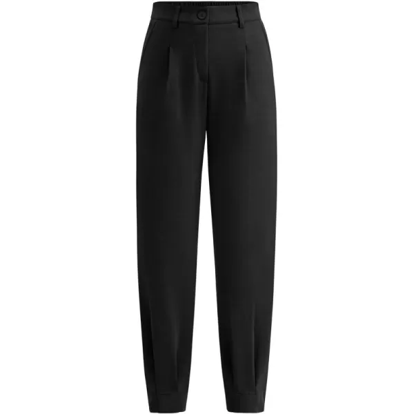 PRETTYGARDEN Womens High Waisted Pants Dressy Casual Ankle Length Work Office Trouser Slacks with PocketsBlack