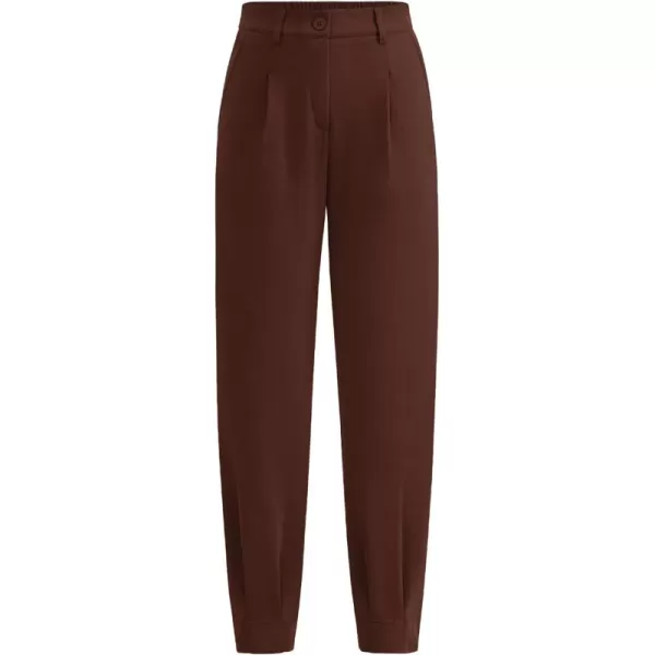 PRETTYGARDEN Womens High Waisted Pants Dressy Casual Ankle Length Work Office Trouser Slacks with PocketsCoffee