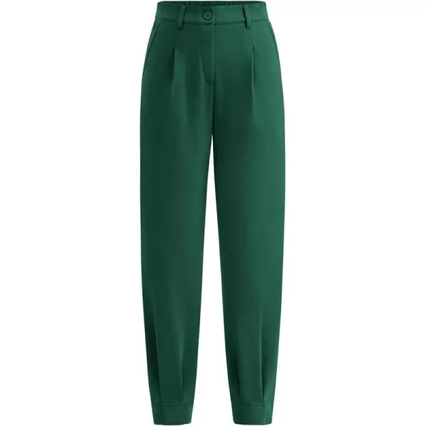PRETTYGARDEN Womens High Waisted Pants Dressy Casual Ankle Length Work Office Trouser Slacks with PocketsDark Green