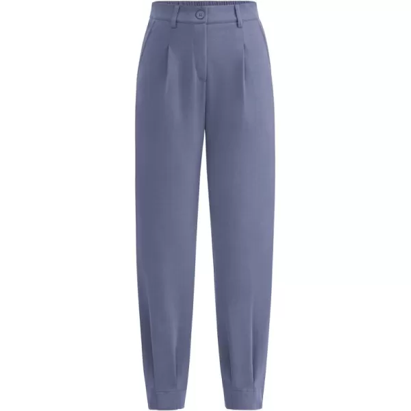 PRETTYGARDEN Womens High Waisted Pants Dressy Casual Ankle Length Work Office Trouser Slacks with PocketsGrey Blue