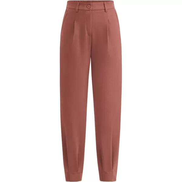 PRETTYGARDEN Womens High Waisted Pants Dressy Casual Ankle Length Work Office Trouser Slacks with PocketsRust Red