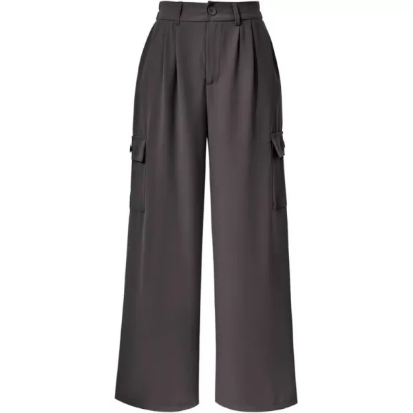 PRETTYGARDEN Womens Wide Leg Cargo Pants High Waist Business Casual Trousers Pant with PocketsGrey