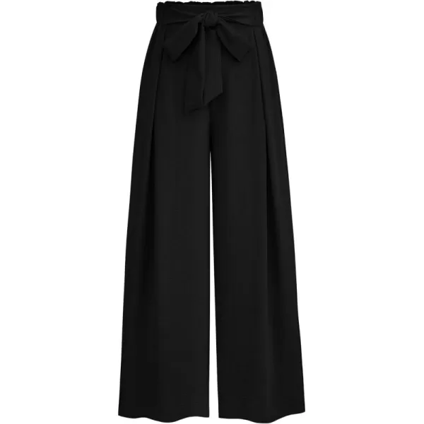PRETTYGARDEN Womens Wide Leg Work Pants Business Casual High Waisted Loose Palazzo Trouser Summer ClothesBlack