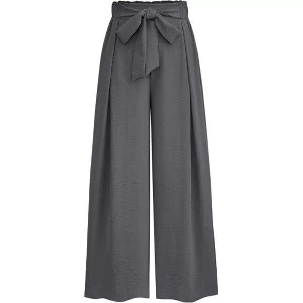 PRETTYGARDEN Womens Wide Leg Work Pants Business Casual High Waisted Loose Palazzo Trouser Summer ClothesDark Grey