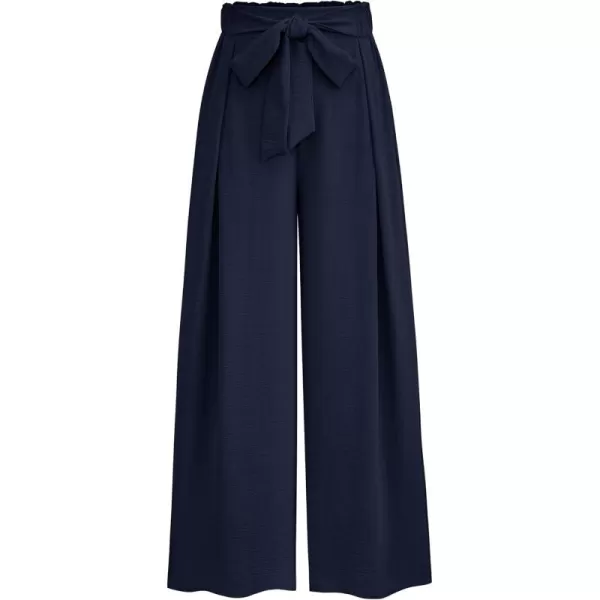 PRETTYGARDEN Womens Wide Leg Work Pants Business Casual High Waisted Loose Palazzo Trouser Summer ClothesNavy