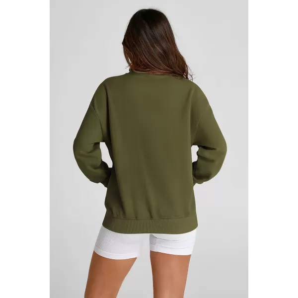 PRETTYGARDEN Womens 2024 Fall Fashion Full Zip Up Sweatshirt Long Sleeve Loose Fit Trendy Casual Jacket with PocketsArmy Green