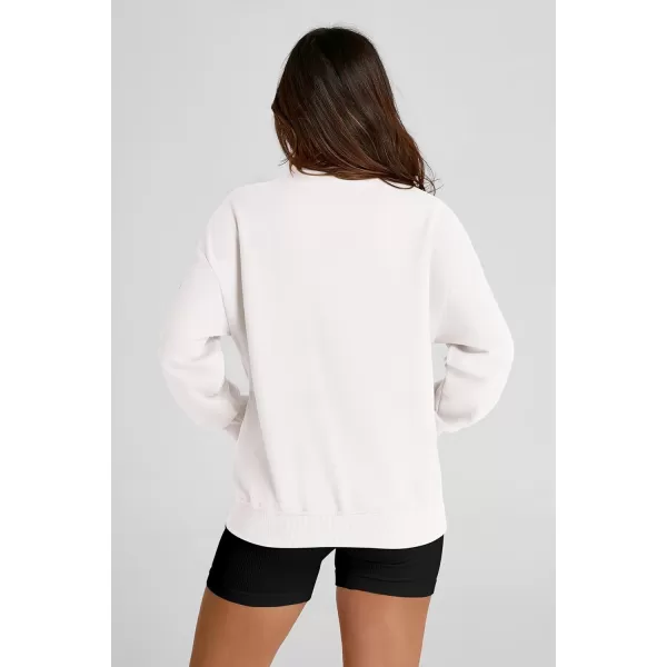 PRETTYGARDEN Womens 2024 Fall Fashion Full Zip Up Sweatshirt Long Sleeve Loose Fit Trendy Casual Jacket with PocketsBeige White