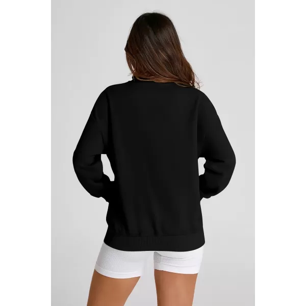 PRETTYGARDEN Womens 2024 Fall Fashion Full Zip Up Sweatshirt Long Sleeve Loose Fit Trendy Casual Jacket with PocketsBlack