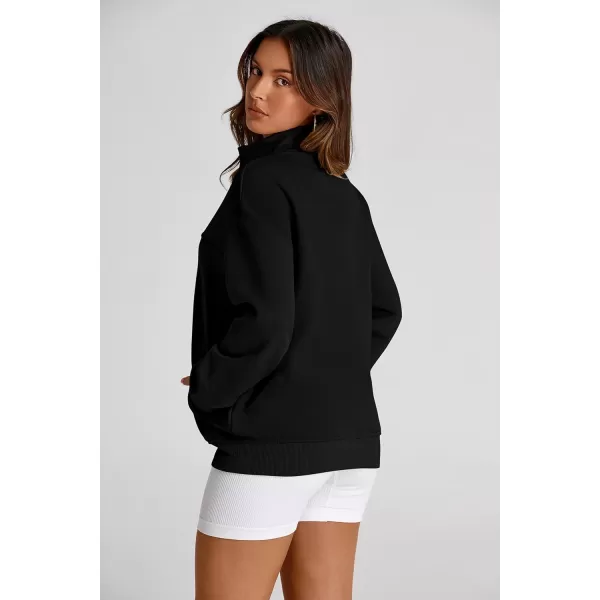 PRETTYGARDEN Womens 2024 Fall Fashion Full Zip Up Sweatshirt Long Sleeve Loose Fit Trendy Casual Jacket with PocketsBlack