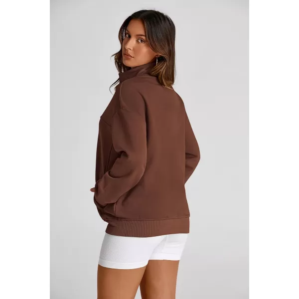 PRETTYGARDEN Womens 2024 Fall Fashion Full Zip Up Sweatshirt Long Sleeve Loose Fit Trendy Casual Jacket with PocketsBrown