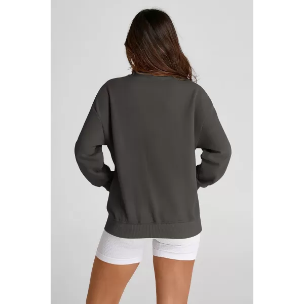 PRETTYGARDEN Womens 2024 Fall Fashion Full Zip Up Sweatshirt Long Sleeve Loose Fit Trendy Casual Jacket with PocketsDark Grey
