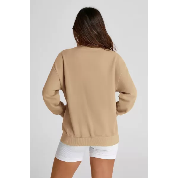 PRETTYGARDEN Womens 2024 Fall Fashion Full Zip Up Sweatshirt Long Sleeve Loose Fit Trendy Casual Jacket with PocketsKhaki