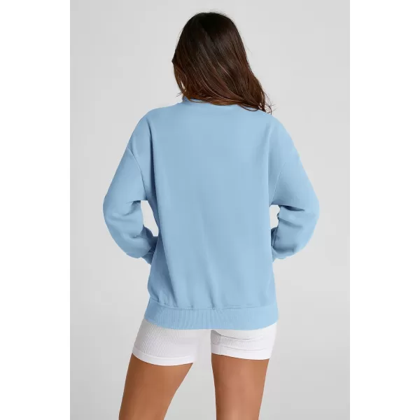 PRETTYGARDEN Womens 2024 Fall Fashion Full Zip Up Sweatshirt Long Sleeve Loose Fit Trendy Casual Jacket with PocketsLight Blue