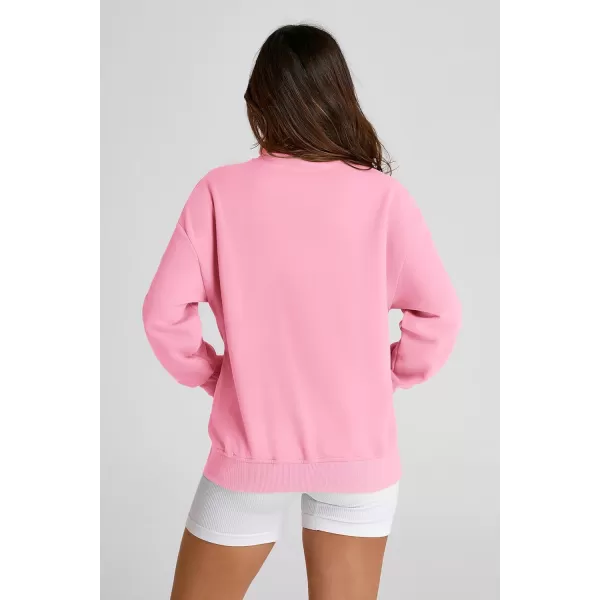 PRETTYGARDEN Womens 2024 Fall Fashion Full Zip Up Sweatshirt Long Sleeve Loose Fit Trendy Casual Jacket with PocketsPink